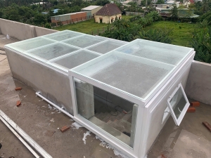 Giếng trời kết hợp lối lên thăm sân thượng tự động long an