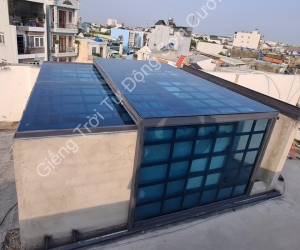 Giếng trời tự động một mái cố định
